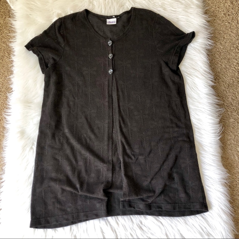 Beach Cabana black dragonfly swim coverup, large - Picture 2 of 6